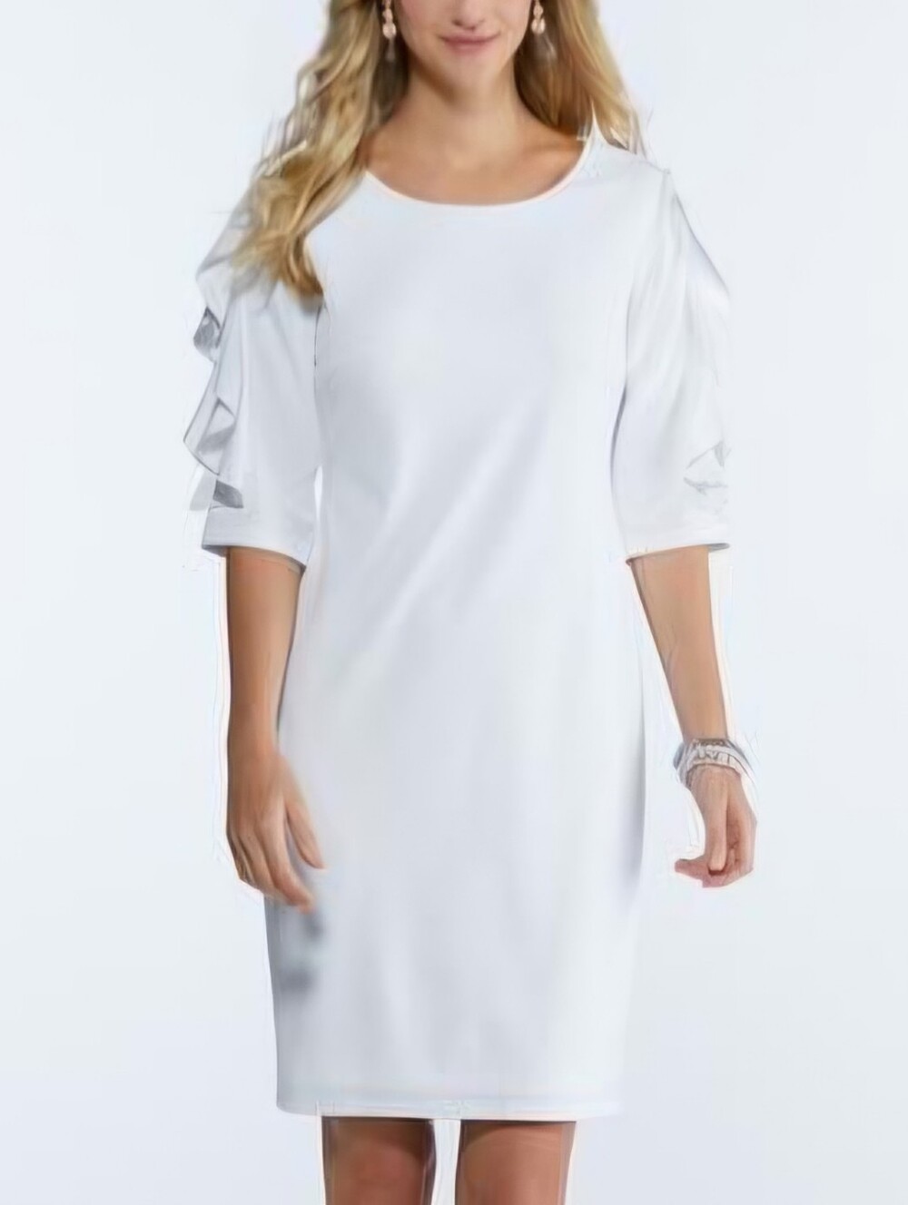 Cato Ruffle-Sleeve Sheath Dress